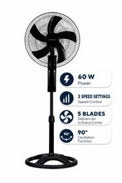 Kumtel KTF-395 Ventilador de 60 W Negro